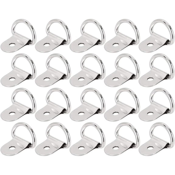 20pcs D Shape Tie Down Anchors Lashing Rings for Car Truck Trailer Cargo RV Boats - Silver Tone