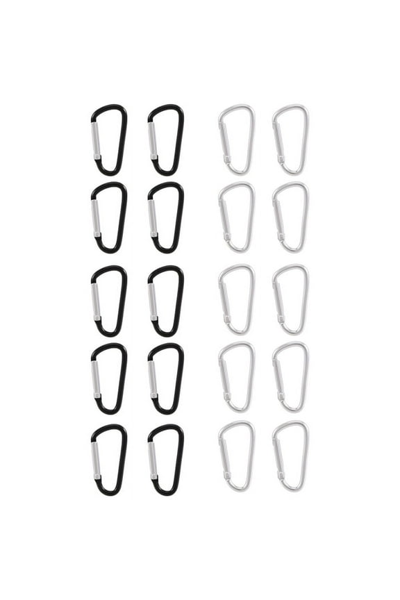 20pcs D-ring Locking Carabiner Keychain Spring Clip Lock Hook Outdoor Camping Equipmengt - Professional Equipment caribeaner,Lock Buckle