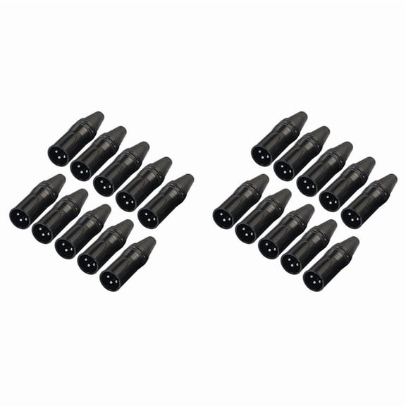 20pcs DIY 3Pin XLR Adapter Socket XLR Aviation Connector Welding Head Microphone Cable Connector(Male)