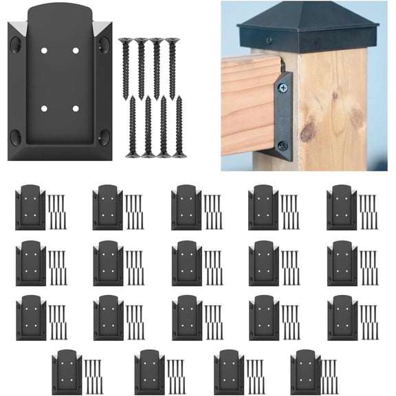20pcs Deck Railing Connectors with 160 pcs Rust-Free Screws for 2x4 ( Acturally 1.5"x3.5" ) Wood Post, Available for Different Railing Angles KF4013