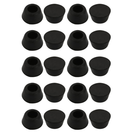 20pcs Desk Chair Round Rubber Leg Cap Floor Protector 6mm Inner Diameter Black