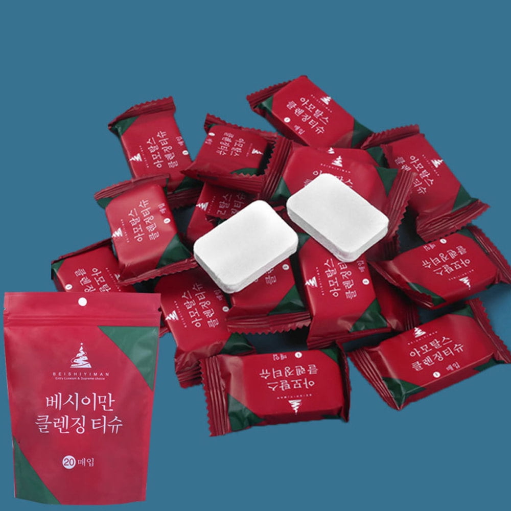 20pcs Disposable Cleaning Towels Cotton Tissue Toilet Paper Tablets for Travel Camping Hiking