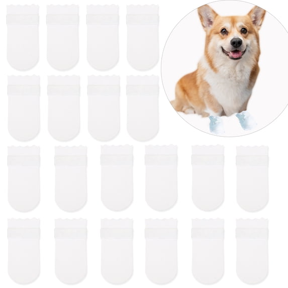 20pcs Disposable Dog Shoes for Medium Dogs, Dog Booties and Paw Protectors, Dog Disposable Foot Covers for Outdoor, Suitable for Pets Outdoors