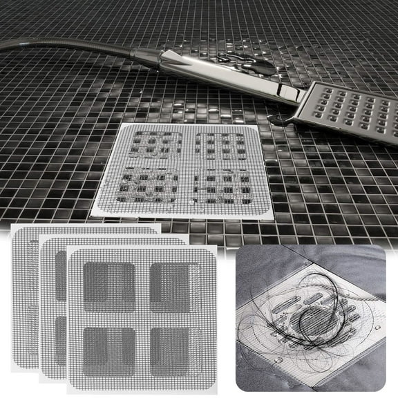 20pcs Disposable Hair Catcher for Shower Drain, Mesh Sticker Strainers for Shower Kitchen Sink Bathroom Bathtub Laundry, Easy to Install and Leave, Extended Pipe Life