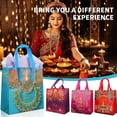 thumbnail image 1 of Diwali Non-Woven Gift Tote Bags Reusable Decorative with Diya & Mandala Patterns, Colorful Festival Party Favor Packaging Bags 4 Styles, 1 of 7