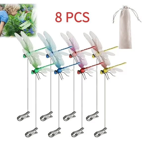 Dragonfly Fly Rods 20pcs Dragonfly Clip Bug Repellent, Clip on Dragon Fly, Outdoor Fake ...