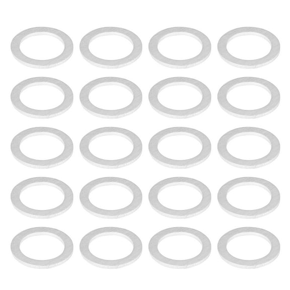 20pcs Durable M14 Silver Tone Oil Drain Plug Gaskets Replacement for Mazda 9956-41-400