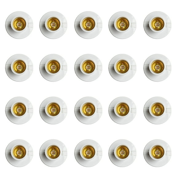 20pcs E27 Screw In Lamp Socket Adapters Light Bulb Socket Holder For Up To 60W