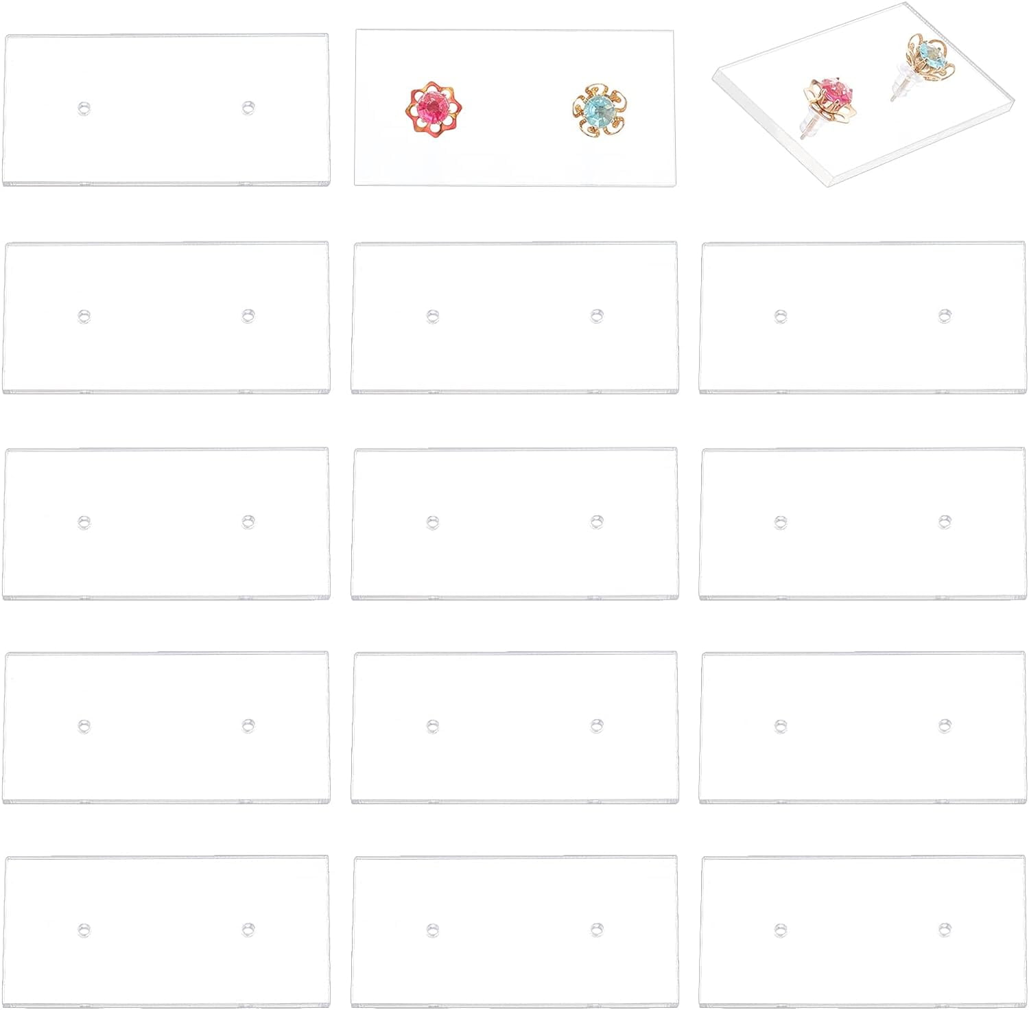 Clear Acrylic Rectangular Earring Display Cards for Women