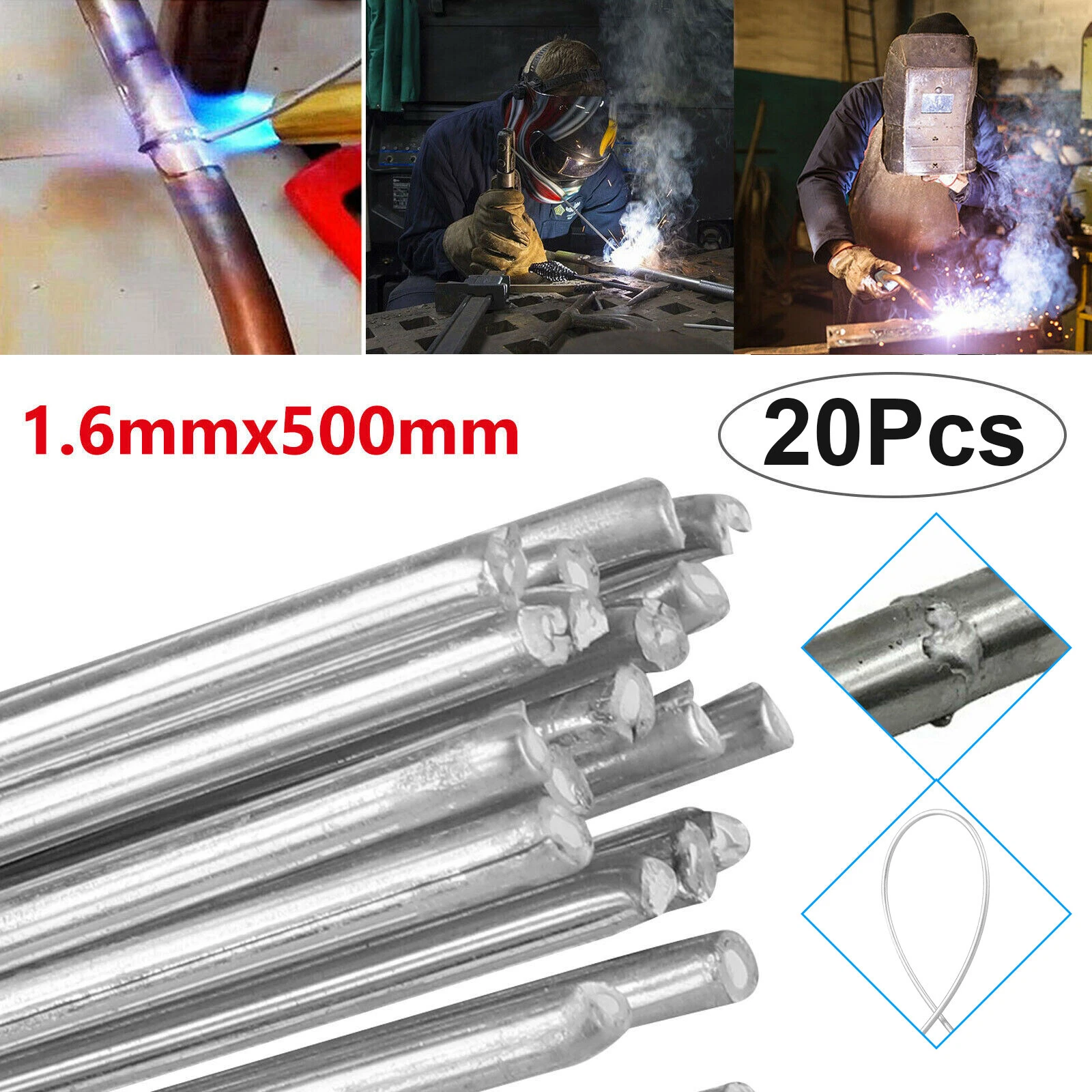 20pcs Easy Melt Welding Rods Low Temperature Aluminum Wire Brazing 1 ...
