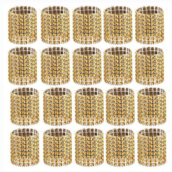 20pcs Elegant Rhinestone Napkin Rings for Weddings, Anniversaries, Special Occasions Sparkling Table Decor for Formal & Casual Dining Settings