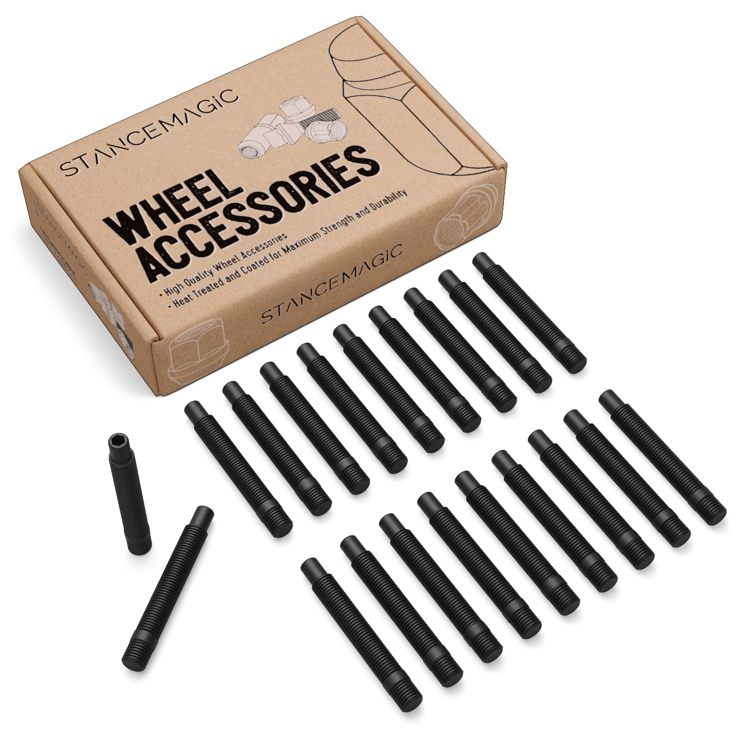 Lot De 20 Goujons De Roue Allongés 57mm - Conversion 12x1.5 à 12x1.5, En Acier Argenté - Compatible Audi A8, BMW Série 3, Etc.