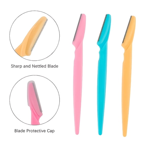 20pcs Eyebrow Razors for Facial Hair Removal, 12pcs Dermaplaning Tool Set, Stainless Steel Face Razor with Protective Cover, Waterproof Tinkle Style Eyebrow Shaper for Women,