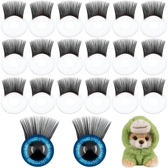 20pcs Eyelashes Safety Eyelashes Eye Accessory Crafts Eyelashes Plastic Stuffed Crochet Eye Lashes for Eyes Over 20mm Amigurumi Puppet Teddy Bear Plush Animal Making diy