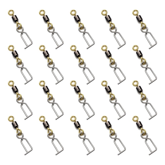 20pcs Fast Change Lure Clip Fishing Swivels Clip Connector Fishing Tool Stainless Fast Lock Clip Swivels for Squid Jigs