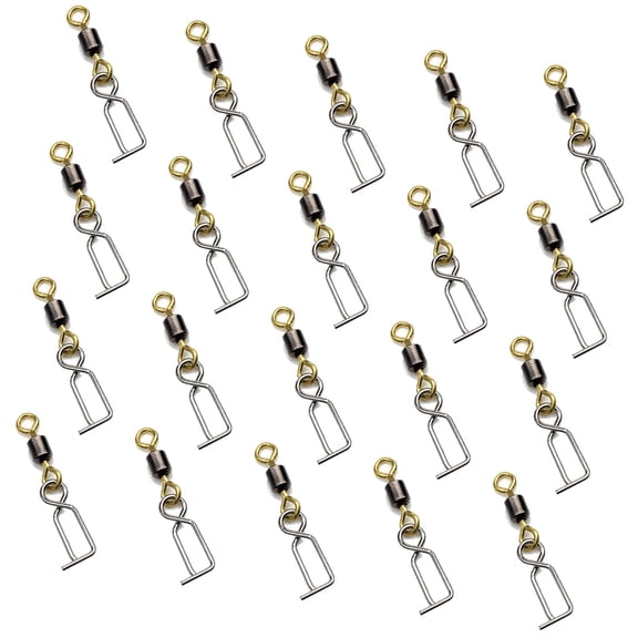 20pcs Fast Change Lure Clip Fishing Swivels Clip for Squid Jigs Stainless Steel Fast Clip Swivels Connector