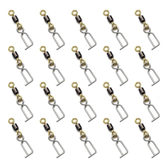 20pcs Fast Clip Swivels Fishing Swivels Clip for Squid Jigs Fast Change Clip Tackle Connector Fishing Tool