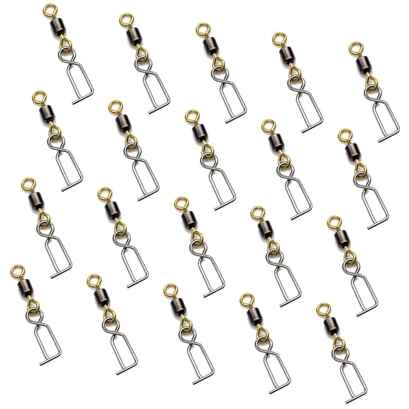 20pcs Fast Lock Clip Swivels Fishing Swivels Clip for Squid Jigs Fast Change Clip Tackle Connector Fishing Tool