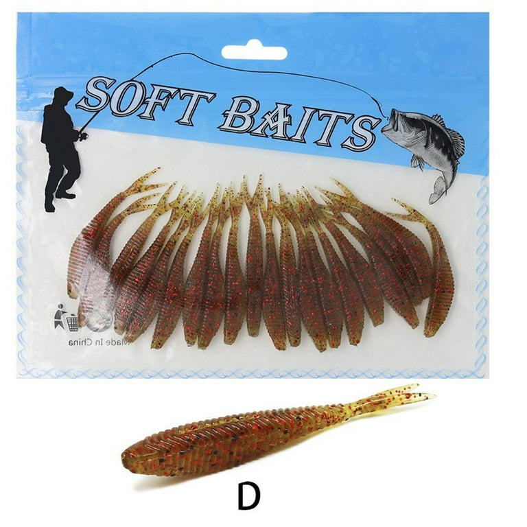 20pcs Fishing Fork Tail Soft Bait 6cm1.5g Lures Swimbaits For Bass
