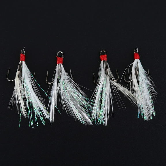 20pcs Fishing Lures Feather Treble Hook Fish Crankbaits Tackle Accessory (#8)