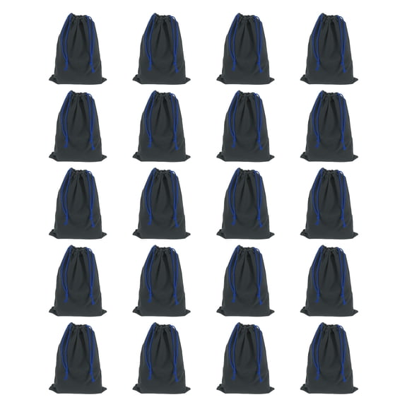 20pcs Flocked Cloth Drawstring Bag 4.7 x 5.9 Inch Jewelry Flocked Pouches Gift Bags for Wedding Party Favor Candy Jewelry Packaging Organizing Storage, Navy