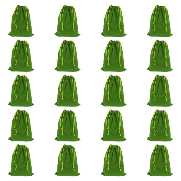 20pcs Flocked Cloth Drawstring Bag 5.1 x 7.1 Inch Jewelry Flocked Pouches Gift Bags for Wedding Party Favor Candy Jewelry Packaging Organizing Storage, Green