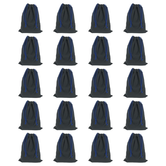20pcs Flocked Cloth Drawstring Bag 5.1 x 7.1 Inch Jewelry Flocked Pouches Gift Bags for Wedding Party Favor Candy Jewelry Packaging Organizing Storage, Navy