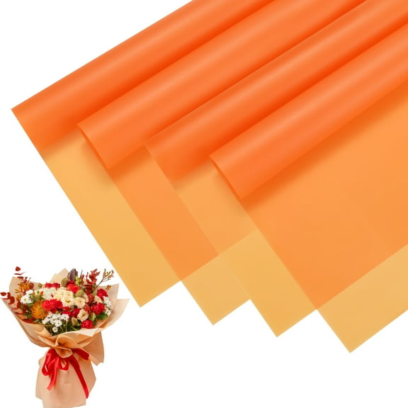 20pcs Flower Wrapping Paper Bouquet 23 Inch, Orange