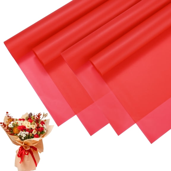20pcs Flower Wrapping Paper Bouquet 23 Inch, Red