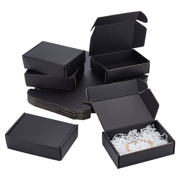 20pcs Foldable Cardboard Mailer boxes Shipping box Rectangle Black finished product: 15.3x10.4x4.3cm