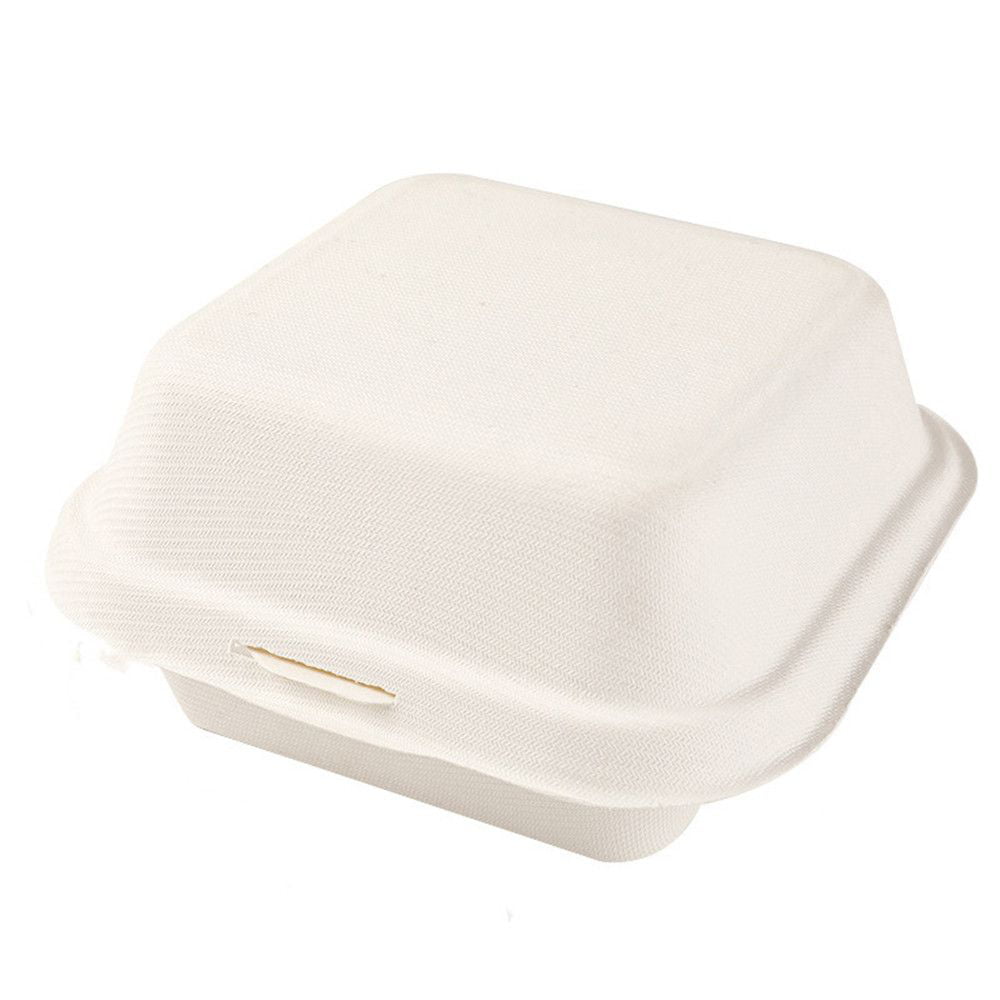 50PCS Disposable Biodegradable 8 Inch Hamburger Box,Bento Lunch