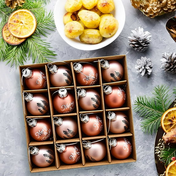 20pcs Fresh Style Christmas Painted Christmas Ball Pendant - Colorful Hand-Painted Ornaments for Christmas Tree, Perfect for Festive Home & Holiday Party Decor, A