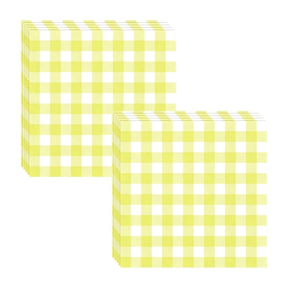 20pcs Gingham Paper Napkins, Disposable Buffalo‑Check Dinner Serviettes, Picnic, Barbecue, Party Tableware Decoration Supplies
