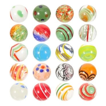 20pcs Glass Marbles for Kids Games Fish Tank Decoration Vase Fillers Decorative Glass Marbles for Crafts and Floral Arrangements Assorted Colored