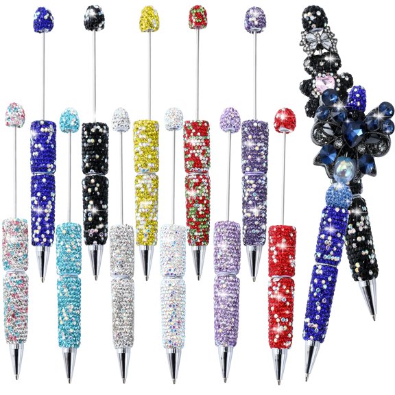 20pcs of Glittering String Beads Pen - Fun And Shiny Ballpoint Pen - All Droplets String Bead Pen - Office And Study Supplies - Party Gifts - Wedding Presents - Gifts