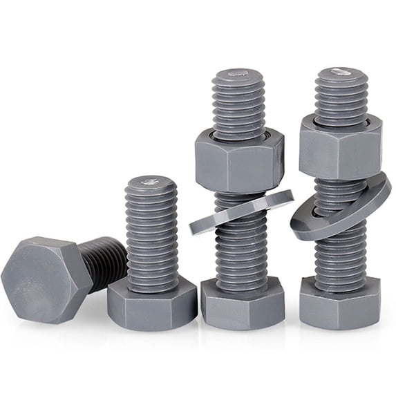 20pcs Grey PVC Outer Hexagon Set M5x6mm
