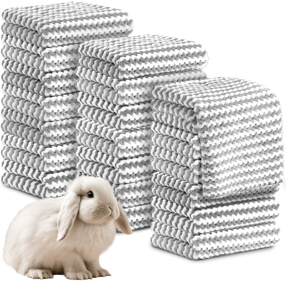 20pcs Guinea Pig Fleece Bedding Blankets Bulk Washable Small Animal Cage Liners Pet Wash Cloth Sleeping Mat Cover For Hamster Chinchilla Rabbit Hedgehog(light Gray 14 X 30 Inch)