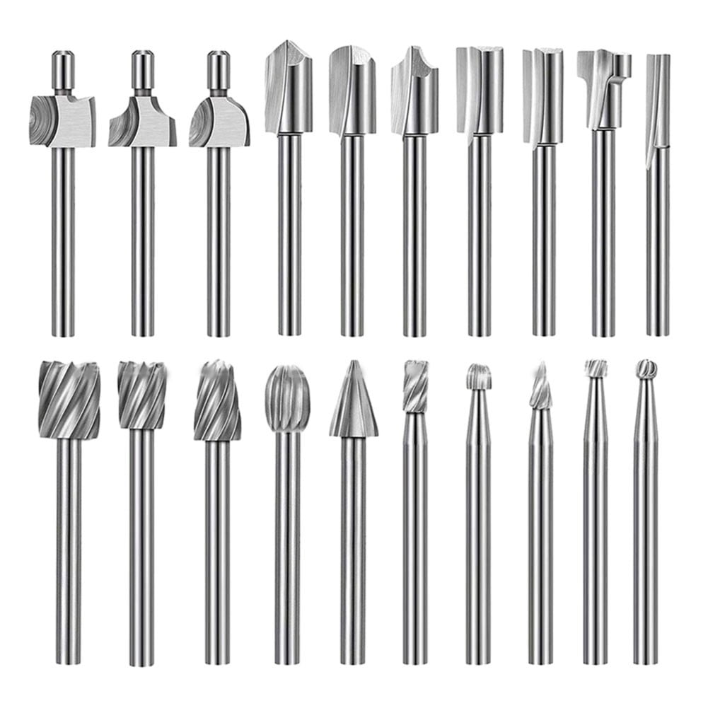 20pcs HSS Rotary Tools Wood Carving Bits Engraving Router Bit Rotary