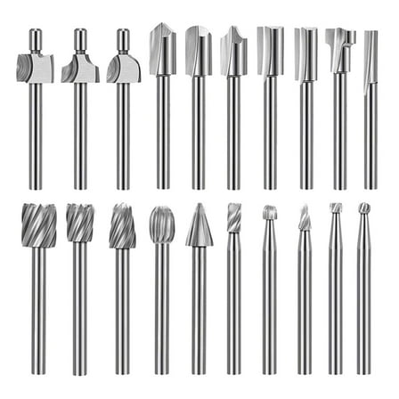 20pcs HSS Wood Carving Router Bits Set for Engraving and Drilling