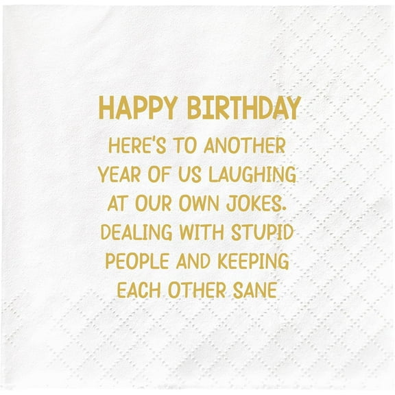 20pcs Happy Birthday Napkins for Women Men, 40th 50th 60th 70th 80th Birthday Napkins Party Decorations Supplies Favor Gift, Funny Napkin for Best Friend, (5 x 5 In) 5"x5"