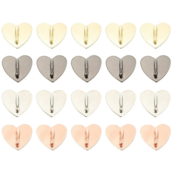 WRITWAA 20Pcs Heart Shaped Phone Grip Silver Alloy
