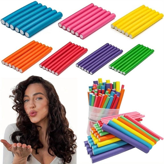 20pcs Heatless Flexi Rods Set for Overnight Curls for All Hair | Bendy Foam Hair Rollers Curlers for Sleep,No Heat Curls,Flexible Curling Rods for Long,Medium,Short Hair for Travel