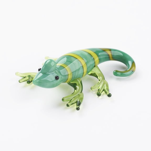 20pcs Home Decorations Handmade Lampwork Display Decorations Chameleon Light Sea Green 31~35x19.5~25x7~10mm DIY