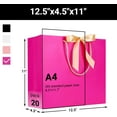thumbnail image 1 of 20pcs Hot Pink Gift Bags with Bow Handle, Sturdy Paper Wrap Bags for Wedding, Baby Shower, Birthday, Party Favors, 1 of 6