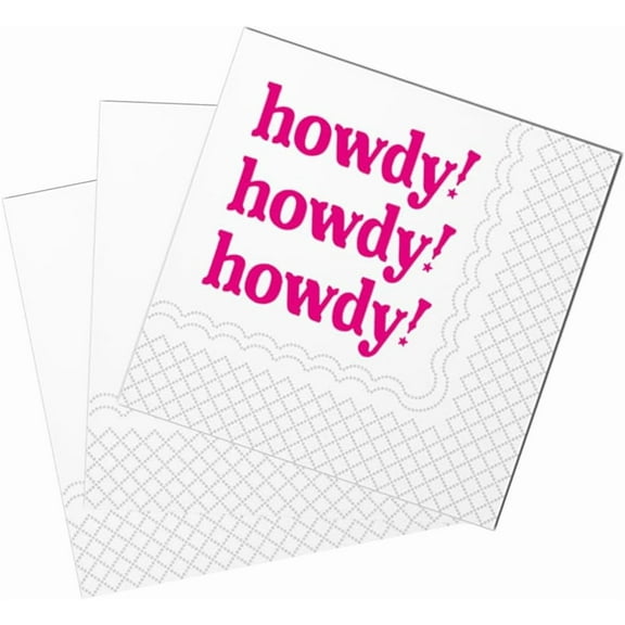 20pcs Howdy Cocktail Napkins, Howdy Howdy Howdy Paper Cocktail Napkins for Western Cowgirl Disco Last Rodeo Nashville Bachelorette Bridal Shower Table Decor | , 5x5" 5"x5"