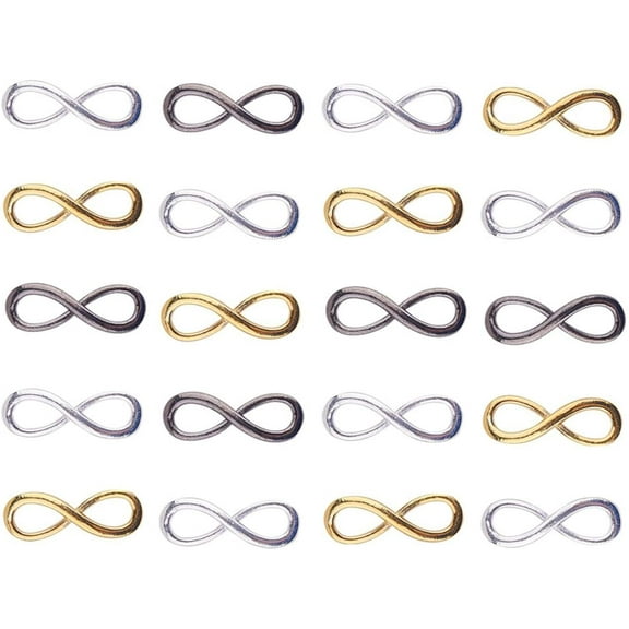 20pcs Infinity Charm 20pcs Love Charm 30mm/1" One Direction Infinity Symbol 30mm/1" Pendant Connector Link for Valentines's DayBirthday Gift Random Mixed Color Eternal Love