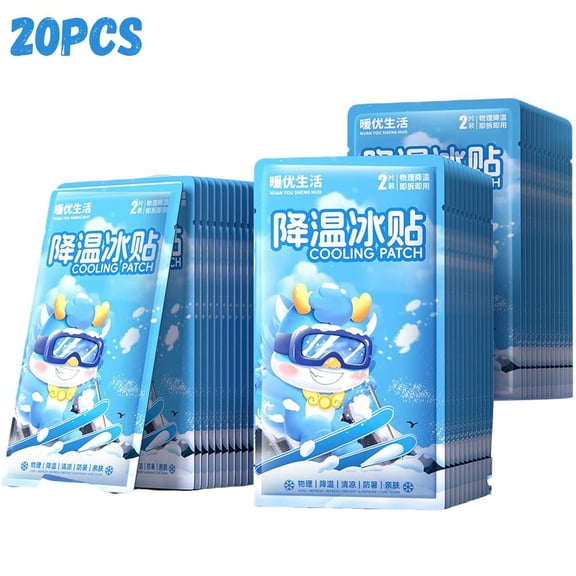20pcs Instant Cooling Patches – Adhesive Body Cooling Gel for Hot Weather, Exercise & Outdoor Comfort