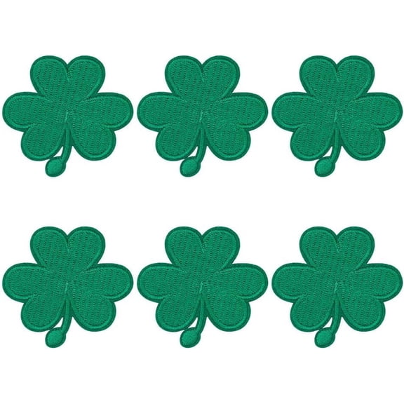 20pcs Irish Clover Embroidered Patches Embroidery Cloth Sew on Patches Self-Adhesive Iron on Patches for Women Costume Accessories Patches for Clothes Jeans Hats Bag Dresses Costume Green