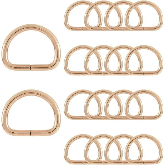 20pcs Iron D Rings bag Buckles Light golden 34x26.5x4mm Inner Diameter: 25x20mm