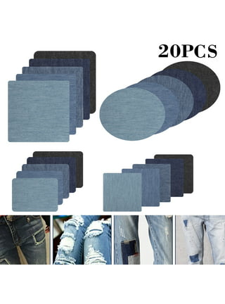 5 pieces/set of circular and rectangular ironing patch patches for clothing  repair, denim patch for jeans set, (4 colors) for interior and exterior  repair of jeans and clothing